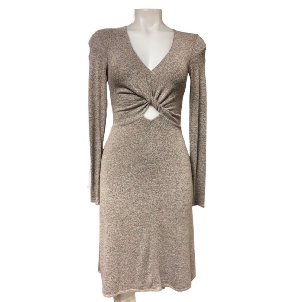 Women Wilfred Free Twist Peekaboo Paige Knit Dress In a Heather grey sz XS - Picture 1 of 4